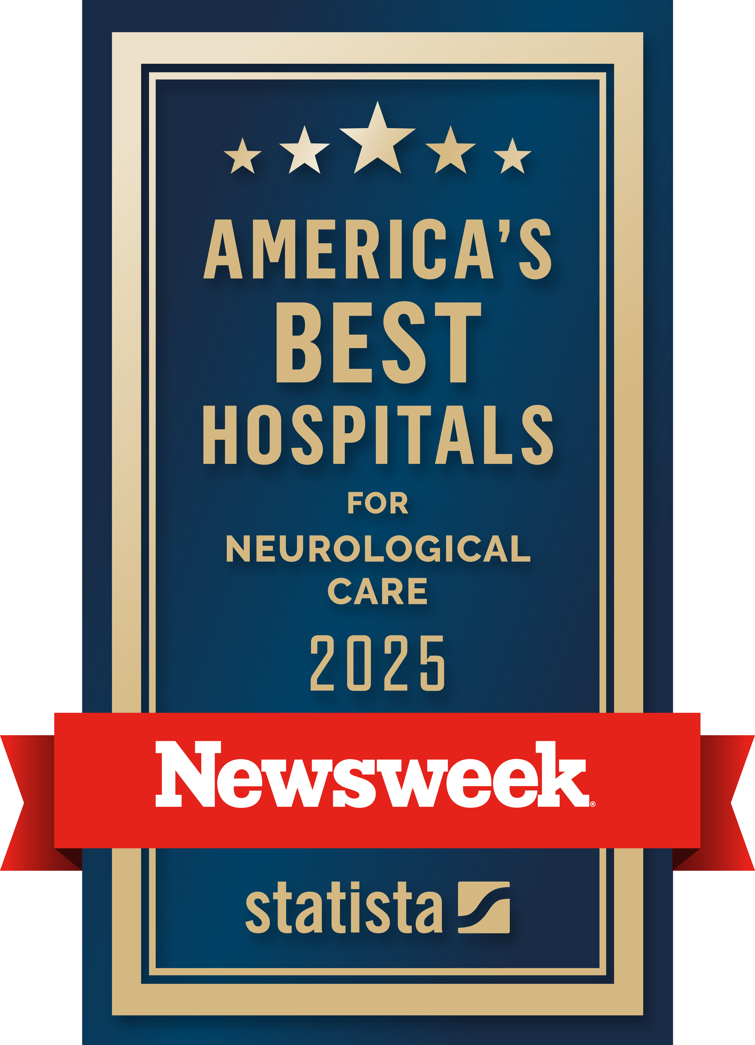 newsweek america's best hospitals for neurological care 2025 badge with statista logo
