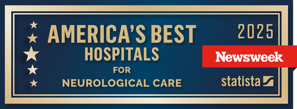 newsweek america's best hospitals for neurological care 2025 badge with statista logo