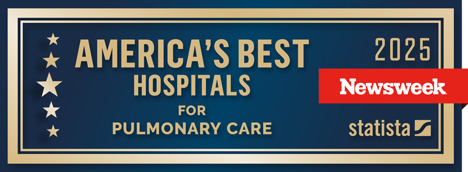 newsweek america's best hospitals for pulmonary care 2025 badge with statista logo