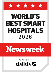 newsweek world's best smart hospitals 2026 badge with powered by statista tagline and logo